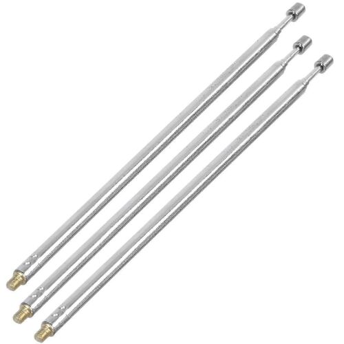 Antennes télescopiques 3 x 43,5cm de longueur 4 sections Télécommandes RC argent -