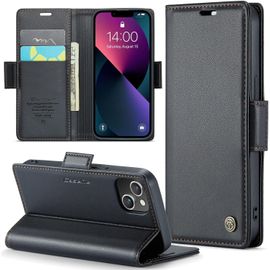 Ppdaz-Coque Pour Iphone 13 Mini, Étui Housse En Rfid Protection Premium Pu Cuir Portefeuille Rabat Case Magnétique Stand Antichoc, Étui Case Pour Iphone 13 Mini, Noir