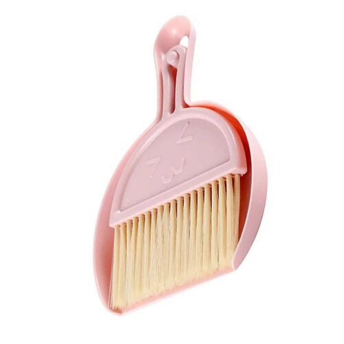 Mini Balai Pelle À Poussière Ensemble Sourire Visage En Plastique Portable Portable Petite Brosse Pelle À Poussière Pour Bureau De Table Rose A-B