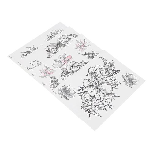 Fleur Motif Tatouage Temporaire Autocollant Femmes Imperméable Tatouage Autocollant Accessoire A-B 