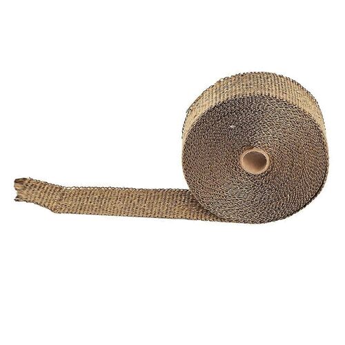 Ruban Thermique 10m Tuyau D'échappement En-Tête Enveloppe Isolante Résistante À La Chaleur Avec Attaches (Titane Or)