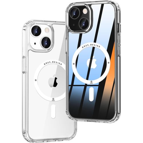 Coque Magnétique Hybride Rigide Compatible Avec Magsafe Iphone 15 Housse, Protection Antichoc Militaire, Résistant Aux Rayures, Charge Sans Fil, Anti-Jaune En Silicone Case, Transparent