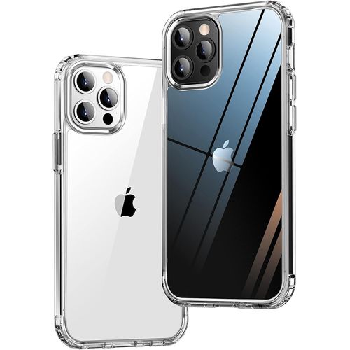 Sjzg-Coque Transparente Hd Rigide Fine Iphone 12 Pro Max¿Antichoc Airbag¿¿Bord Élevé Protege Caméra Écran¿[Anti-Jaunissement] [Antidérapant], Pc + Tpu Hybrid Protection Silicone Cas Pour Apple 6,7
