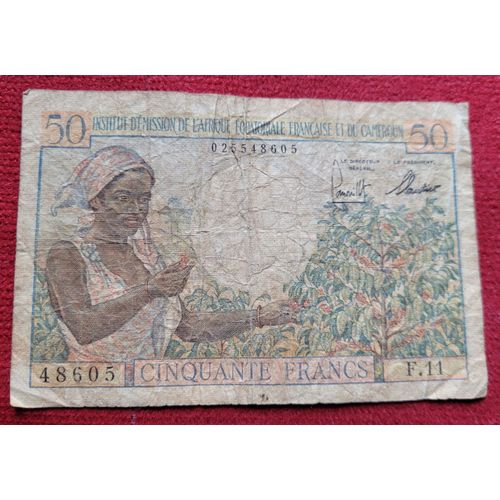 Billet De Banque A E F Cameroun De 50 Francs