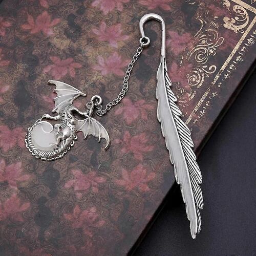Lueur Dans L'obscurité Lumineux Livre Marqueur Créatif Plume Dragon Marque-Page Étiquette École Bureau Papeterie