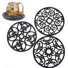 3pcs Cup Coasters Dessous De Plat Dessous De Plat Tapis De Table Coussin De Table Résistant À La Chaleur Tapis En Silicone Antidérapant Porte-Casserole Table Set De Table Accessoires De Cuisine Outils