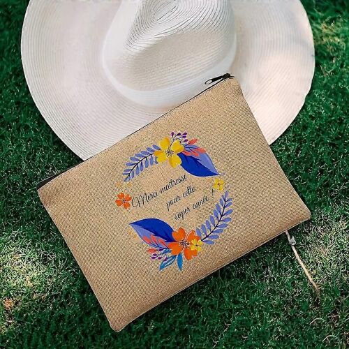 Merci professeur Organisateur cosmétique de voyage Trousse de maquillage Merci Maitresse Sac de rangement Organisateur de parfum de voyage Mini sac à main français