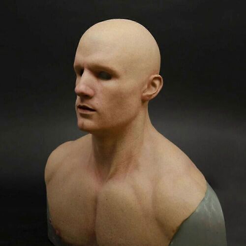 Masque Facial En Latex Pour Hommes, Déguisement Malin, Cosplay, Carnaval, Halloween, Accessoire De Fête Réaliste-Chauve-Adulte-Unisexe