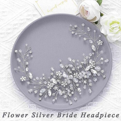 Perle Cristal Mariage Cheveux Peignes Diadème Pour Mariée Strass Fleur Épingles À Cheveux Casque De Mariée Bijoux Ornements De Cheveux Accessoires 