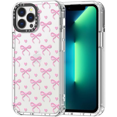 TTDAZ-Coque pour iPhone 13 Pro Max - Housse Fine Transparente Antichoc en TPU + PC [Protection Contre Les Chutes de 2 m/Anti-Pelage] - Amour Arc-en-n?ud