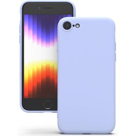 CAUC-Coque pour iPhone SE 2022/2020, Housse en Silicone Doux avec Découpes Précises pour Caméra, Design Ultra Mince, Protection 360° à Bords Surélevés - Lilas