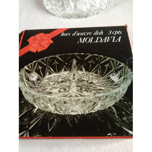 Plat Hors D'Oeuvre / Aperitif 3 Compartiments Ancien Vintage Annee 1950