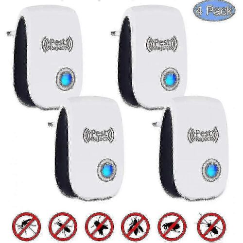 4 pièces contre les souris Répulsif antiparasitaire à ultrasons Répulsif antiparasitaire électronique Répulsif pour animaux Enfant OTQ SZRH A-C