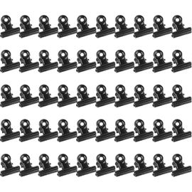50 Pièces Clips De Charnière En Métal,Clips De Bouledogue Noir Avec Ressort Puissant Pinces À Lettres En Métal De 22 Mm Petit Clip De Trombone Pour Dossiers,Sacs De Nourriture,Photo