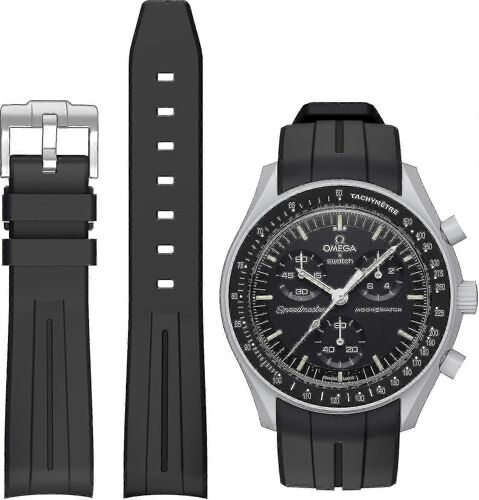 Bracelet De Montre Moonswatch - Remplacement En Caoutchouc Souple De 20 Mm Pour Omega X Swatch