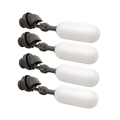 4 PACK 3/4 pouces Vanne à flotteur d'eau avec bras réglable Filtre à eau en plastique Vanne à boisseau sphérique pour l'eau
