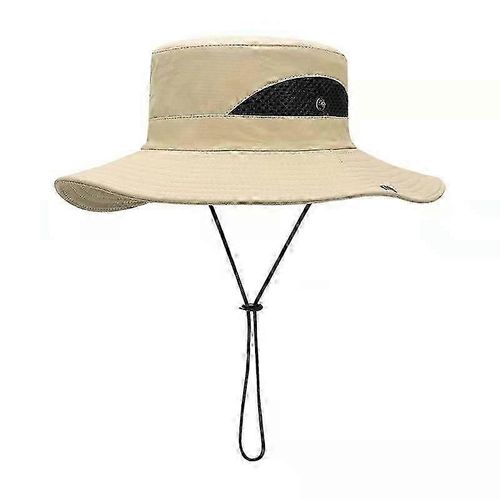 Chapeau De Soleil À Large Bord D'été Pour Hommes Protection Uv Chapeau Pliant De Protection Solaire (Beige)