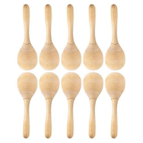 10pcs Maracas Main Percussion Hochets Maracas En Bois Diy Avec Coup Croustillant Son Pour La Musique Cotillons