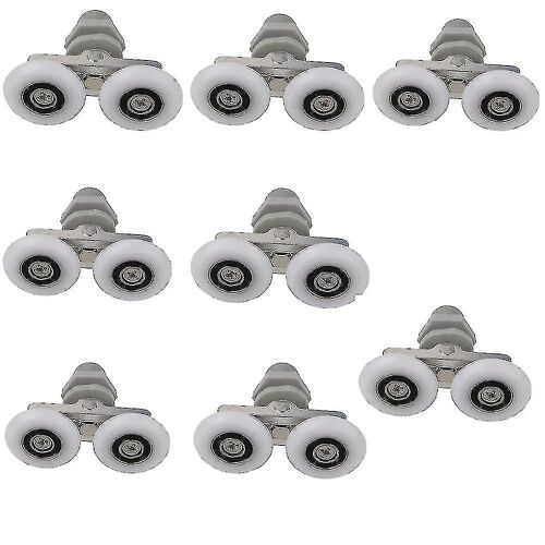 Roues de porte de douche,8pcs Double Twin Haut / Bas Porte de douche Rollers / Coureurs / Poulies / Roues Pièces de rechange de salle de bain
