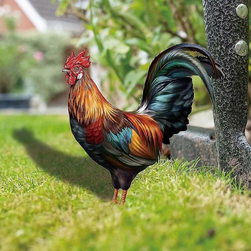 Statues De Jardin De Coq Décoration De Poulet En Plein Air Résistant Aux Intempéries Poulet De Jardin Art Sculpture Debout Décoration De Jardin