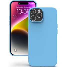 Ttdaz-Coque Pour Iphone 14 Pro Max, Housse En Silicone Doux Avec Découpes Précises Pour Caméra, Design Ultra Mince, Protection 360° À Bords Surélevés - Bleu Ciel