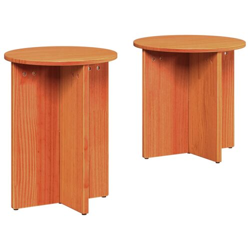 vidaXL Ensemble de tables basses 2 pcs Marron 41,5 x 41,5 x 41 cm