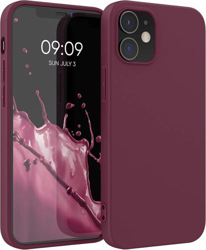 Housse Compatible avec Apple iPhone 12 / iPhone 12 Pro Coque - Housse de téléphone Protection Souple en Silicone - Rouge Fauve