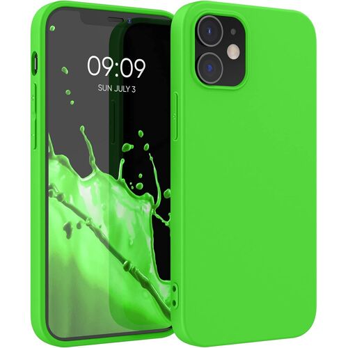 Housse Compatible avec Apple iPhone 12 / iPhone 12 Pro Coque - Housse de téléphone Protection Souple en Silicone - Vert néon