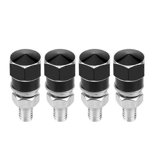 Lot De 4 Boulons Et Vis Universels Pour Plaque D'immatriculation De Moto (Noir)