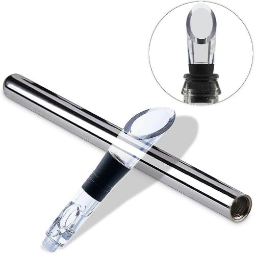 Bâton De Refroidisseur À Vin Avec Verseur D'aérateur - Tige De Refroidissement En Acier Inoxydable 3-En-1, Refroidisseur De Boisson Sans Glace, Sans Goutte, Refroidissement Longue Durée - Vino Tasting, De