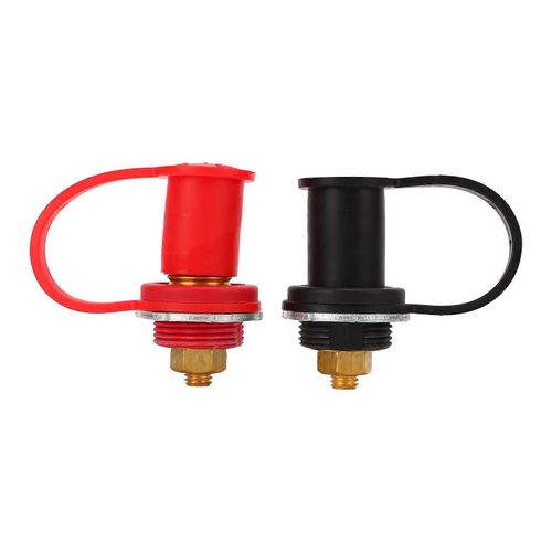 1 Paire 3/8 Pouce Goujon Noir Rouge Chargeur De Batterie De Voiture Poste En Laiton Borne De Batterie À Distance Pour Camions Bateaux Vtt