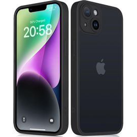 Kalanka-Coque Iphone 14 (6,1 Pouces) - Protection Complète Antichoc Case, Arrière Translucide Givrée, Anti-Empreintes Digitales, Design Léger Et Résistant (Noir)