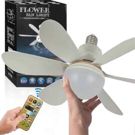Ventilateur de plafond à ventilateur douille avec lumière et télécommande,Ventilateur douille avec réglage du vent à 3 vitesses,Ventilateur de plafond de 20,5 'avec lumière LED,Améliorateurs de mai