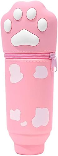 Kal-Trousse Ecole ¿ Adorable Trousse 2 En 1 En Silicone Souple | Trousse Et Porte-Stylo | Trousse Pour L'école Et Le Bureau (Patte De Chat)