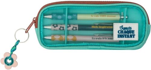 Kal-Mr.Wonderful - Trousse Avec 3 Stylos - Savoure Chaque Instant