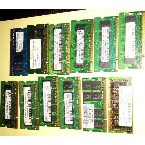 Lot de 12 barettes ram 512Mo 5300s pc portable