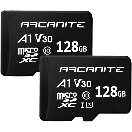 CHENG-Lot de 2, 128 Go Cartes Mémoire microSDXC UHS-I U3, A1, V30, 4K, C10, microSD, Vitesse de lecture maximale de 90 Mo/s - sans adapteur