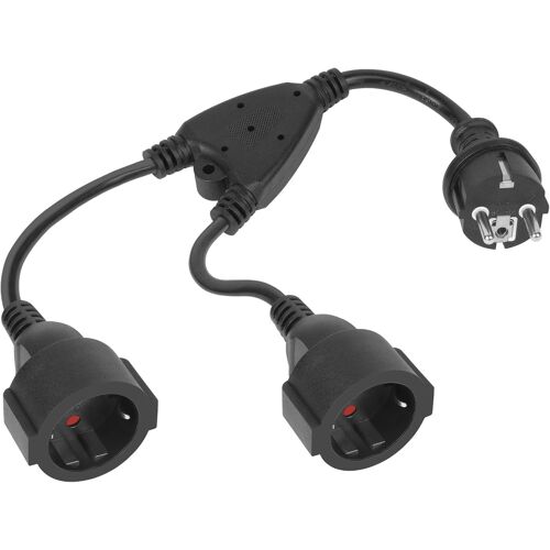 KALANKA-Rallonge d'alimentation avec 2 Prises,Rallonge électrique 2 en 1,câble d'extension de Contact de Protection,Adaptateur de 2 Prises avec sécurité Enfants,16A / 250V pour à la Maison, Bureau,No