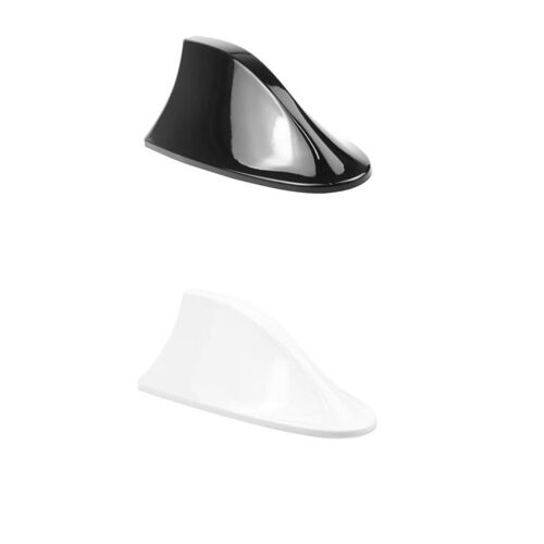 Lot De 2 Antennes Universelles En Forme D'aileron De Requin Pour Voiture, Radio Fm/Am Avec Base Adhésive Étanche Pour Suv, Camionnette (Noir Et Blanc)