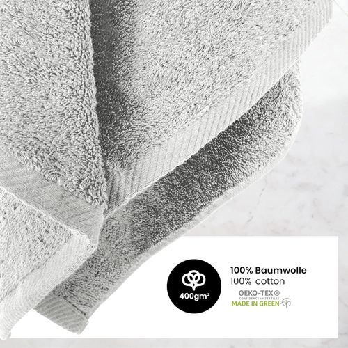 Tzf-- Ensemble De 4 Serviettes Pour Maison & Invités - En Éponge Avec Boucle De Suspension En Coton Doux De 50x100cm - Gants De Toilette Pour Bain Certifiés Öko-Tex Standard 100 - Gris Vieux Rose