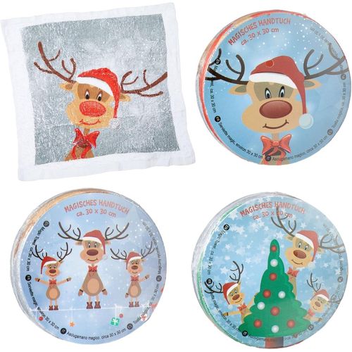 Tianyi-Lot De 3 Serviettes Magiques, Gants De Toilette Magiques, Serviette Magique, Petit Cadeau Pour Enfant, Tombola (Lot De 3 Rennes De Noël)