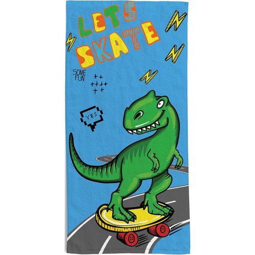 Tianyi-Dinosaures Serviette De Plage Pour Enfant, 70 X 140 Cm, Serviette De Plage Ou Piscine Avec Motifs De Dinosaures, 100% Coton Doux, Léger Et Pratique