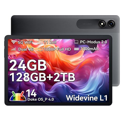 Blackview Tab 90 4G Tablette,Android 14,24Go+128Go Gris