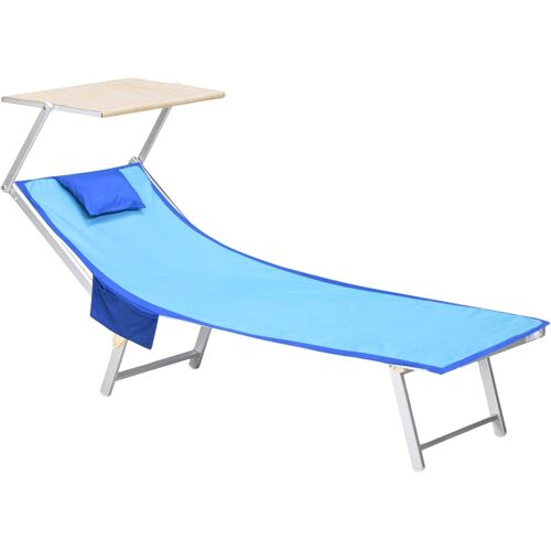 Drap De Plage En Microfibre Avec Poches Latérales,Coussin D'appui-Tête Gonflable,190 X 70 Cm,Serviettes De Plage Avec Élastiques Pour Chaises Longues (Bleu Royal)