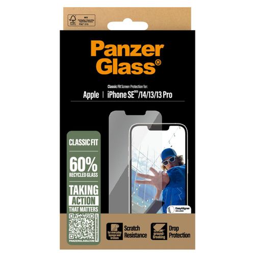 Panzerglass Protection D'écran En Verre Trempé Anti-Bactéries Iphone 16e