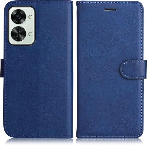 Coque Pour Oneplus Nord 2T 5G, Pu En Cuir Coque Portefeuille Étui Housse, Design Classique Tpu Coque Pour Oneplus Nord 2T 5G, Bleu Marin