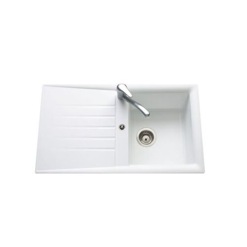 LUISINA - Evier LUISINA 1 bac 1 égouttoir collection POLKA blanc moucheté