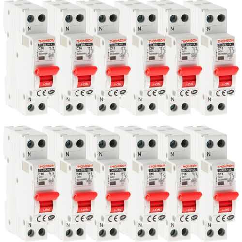 Lot de 12 Disjoncteurs à vis PH+N - 16A NF - Pouvoir de coupure 4,5KA - Thomson