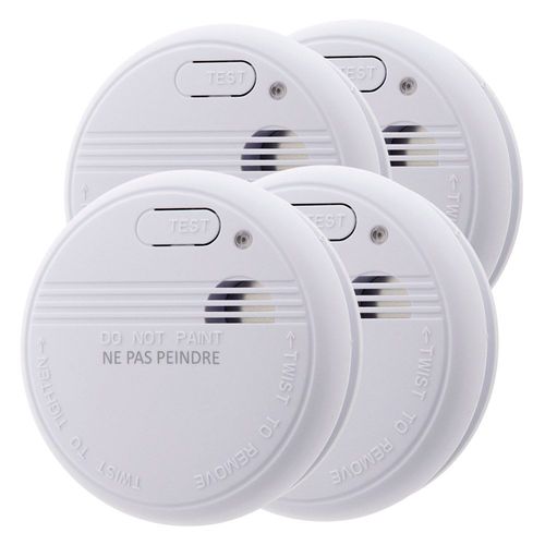Lot de 4 détecteurs de fumée autonomie 3 ans - pile et accessoires - Otio