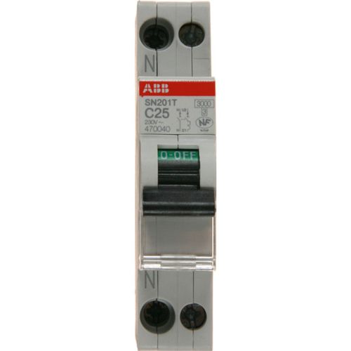 Disjoncteur modulaire PH+N 25A 3KA à vis Type AC - ABB
